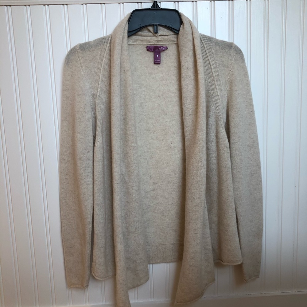 Girls Aqua cashmere cardigan